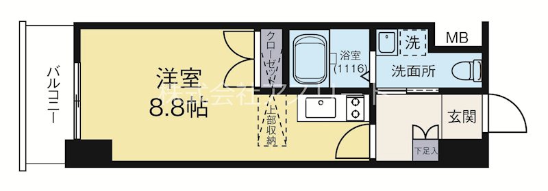 クラブオリエントNo72ハーバーイーストタワー 1013号室 間取り