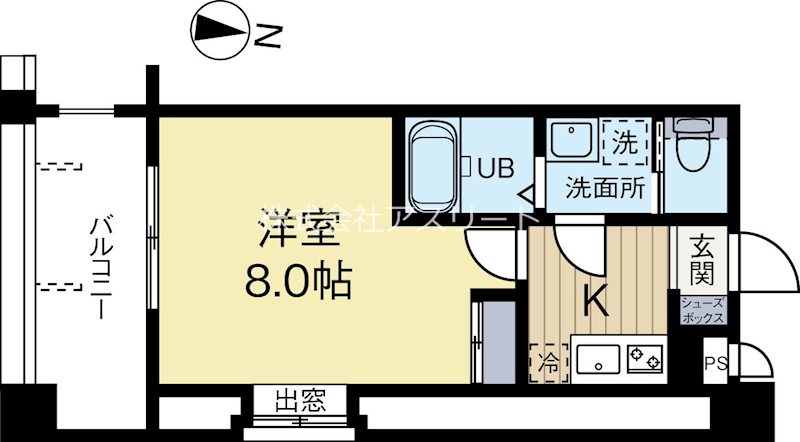 サヴォイテンジンクォーター 1401号室 間取り
