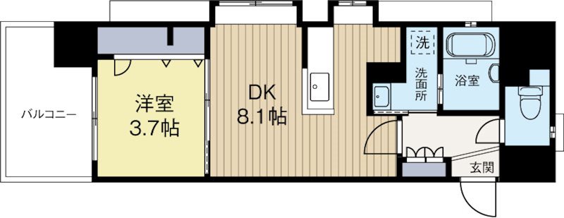 アクタス博多Vタワー 207号室 間取り