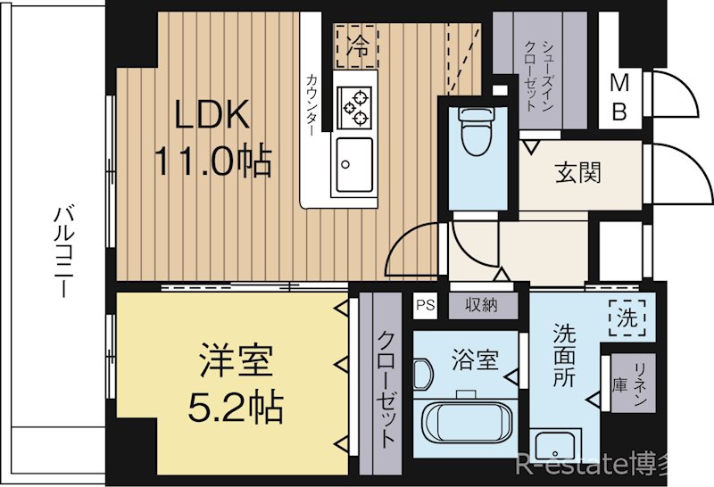 ソールオリエンス博多 201号室 間取り
