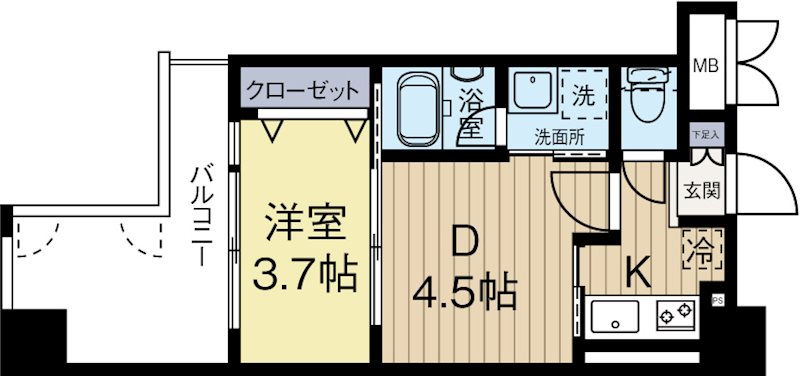 アクタス天神セントラルタワー 1005号室 間取り