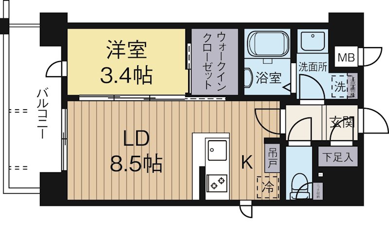 ネストピア大濠公園駅前2 606号室 間取り