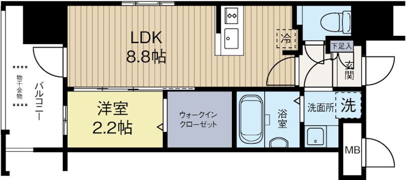 グランフォーレ箱崎プレミア 807号室 間取り