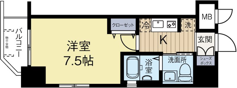 エステムコート博多駅前アヴェール 1109号室 間取り