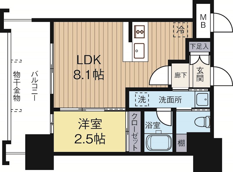 ドゥーエ赤坂 718号室 間取り