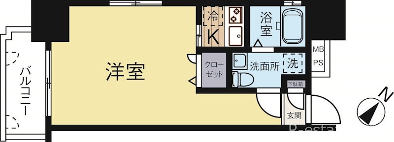 エステートモア天神倶楽部 507号室 間取り