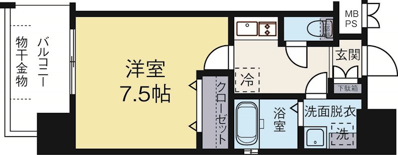 グランフォーレラグゼ箱崎宮前 1503号室 間取り