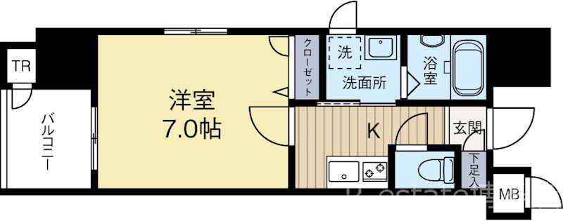 サヴォイテンジンスクワイヤー 901号室 間取り