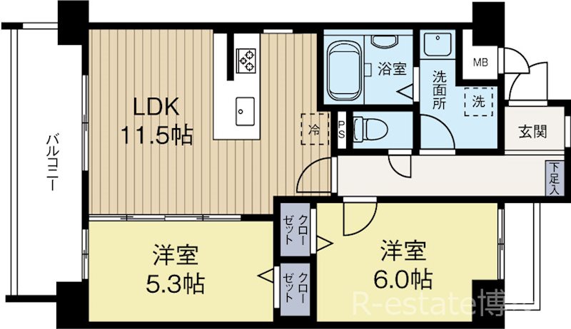 ピュアコットン矢部与 707号室 間取り