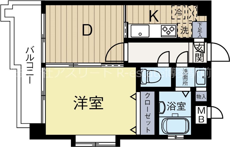 プティソール博多 603号室 間取り