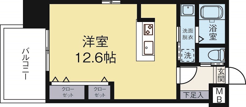 サヴォイコートオブアームズ 1301号室 間取り