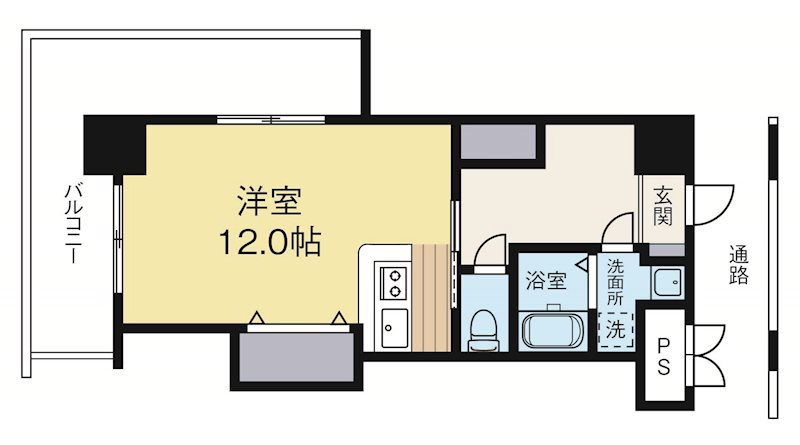 ロイヤル渡辺通2 88 708号室 間取り