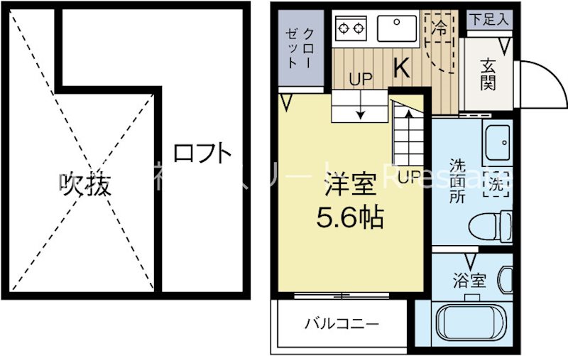 フローラ筥松 201号室 間取り