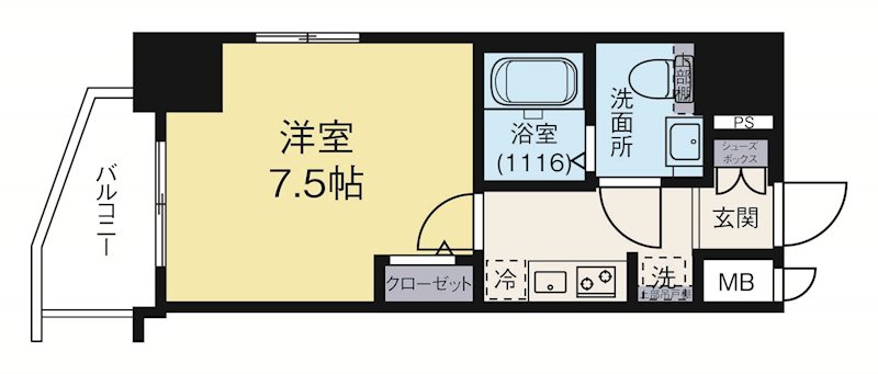 エステムコート博多祇園ツインタワーファーストステージ 501号室 間取り