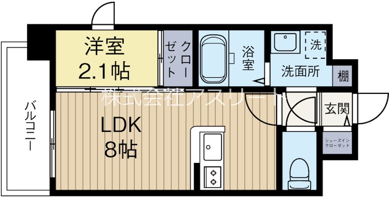 モダンパラッツォ箱崎駅前 303号室 間取り