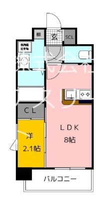 モダンパラッツォ箱崎駅前 303号室 間取り