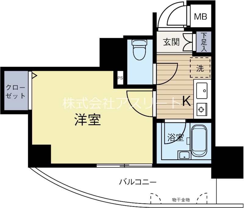 エスリード天神第2 603号室 間取り