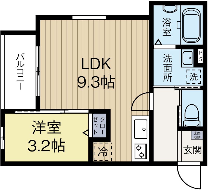 gracia箱崎 103号室 間取り