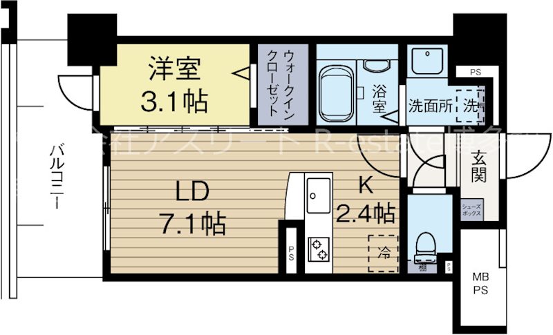 ネストピア博多グランドステージ3 308号室 間取り