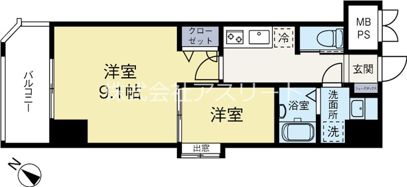 ウインステージ平尾 601号室 間取り