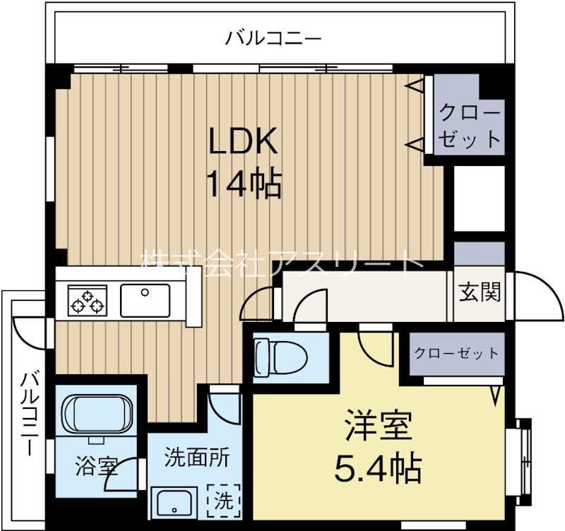 パークスクエア大橋 402号室 間取り