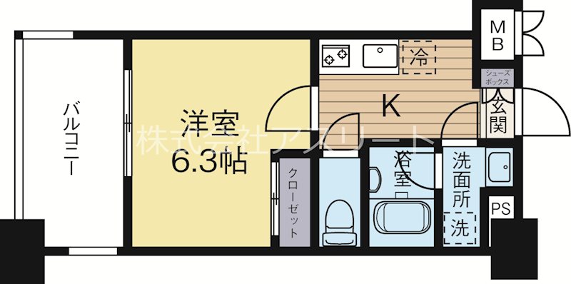 ラシックサヴォイ 1406号室 間取り