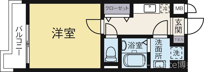 スカイコート博多駅前第2 405号室 間取り