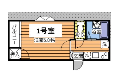 ピュア吉塚伍番館 101号室 間取り