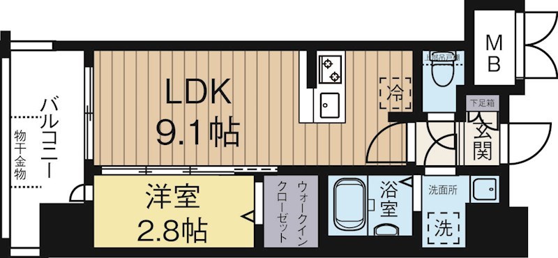 グランフォーレ博多駅プレミア 1103号室 間取り