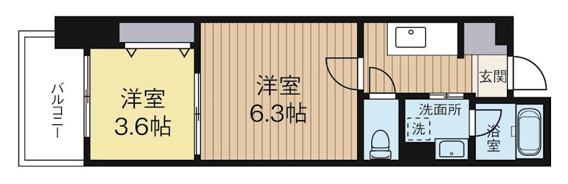 アクタス博多駅東2スクエア 1303号室 間取り