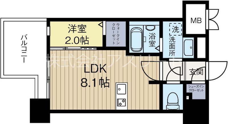 モダンパラッツォ博多デュオグランデウエスト 307号室 間取り