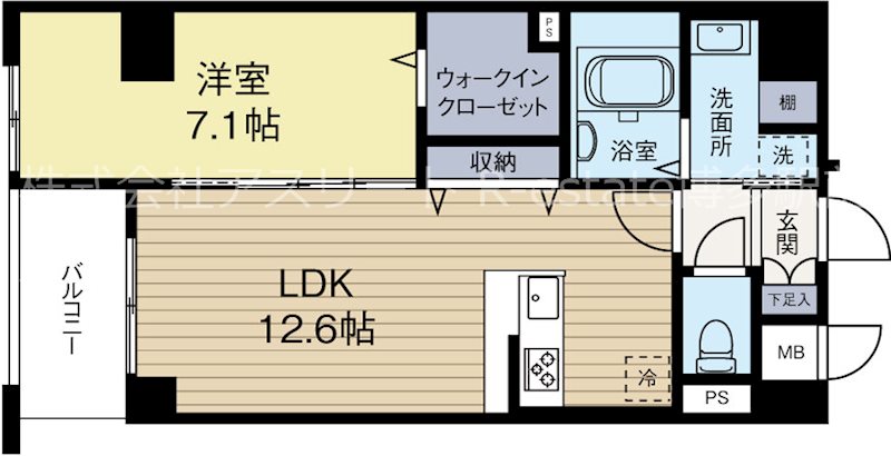 ベルコルティーレ 1001号室 間取り