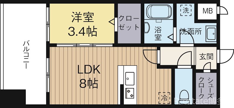 トラストレジデンス博多駅南 506号室 間取り
