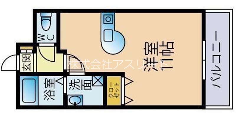 フォルビート博多 406号室 間取り