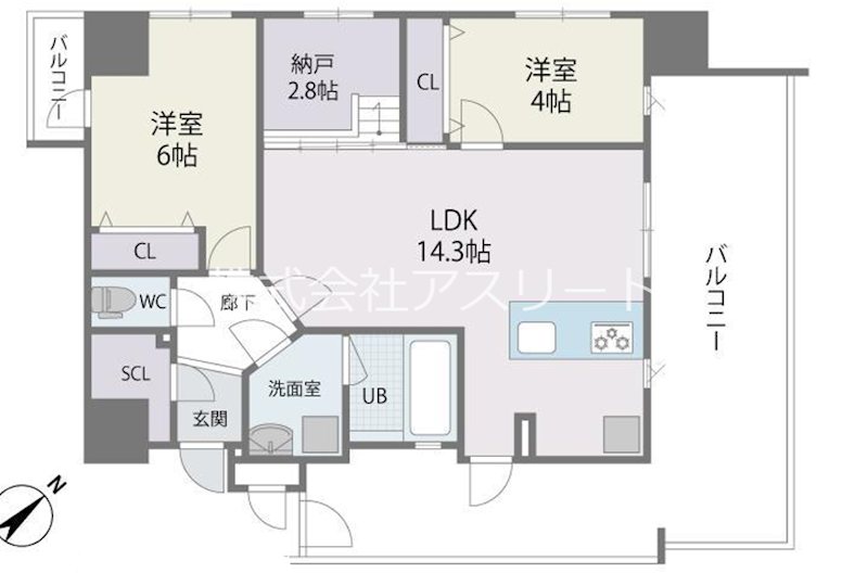 MODERN ASPIRATION平尾駅前 402号室 間取り