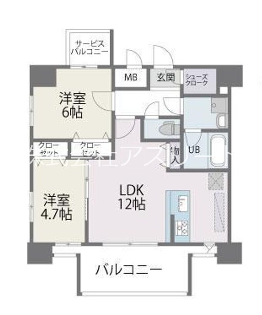 モダンパラッツォ博多デュオグランデイースト 902号室 間取り
