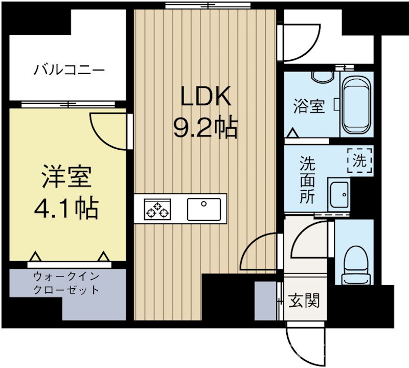 アソシアグロッツォ博多サウスガーデン 1305号室 間取り
