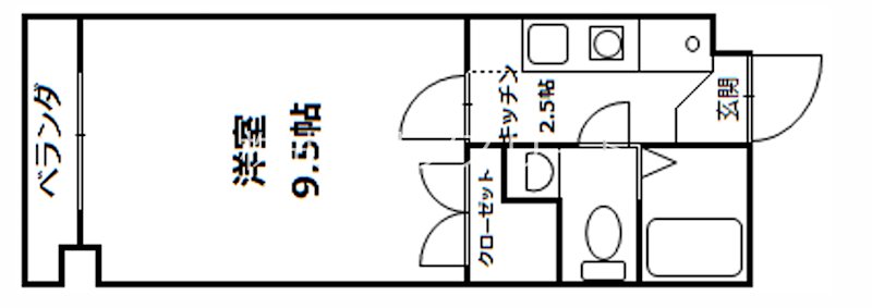 メモリアル空港東 203号室 間取り