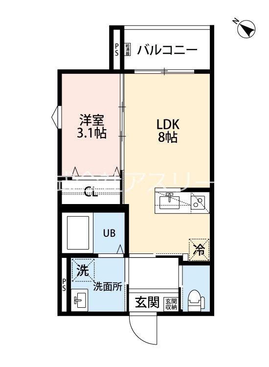 robot home 渡辺通 301号室 間取り
