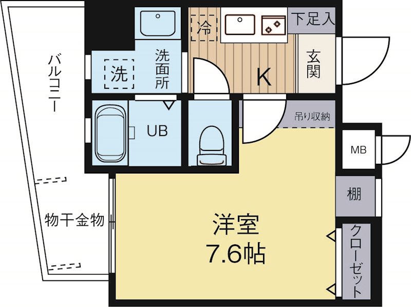 レジデンシャルヒルズ呉服 703号室 間取り