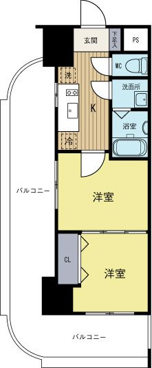 No.40PROJECT2100博多駅前 301号室 間取り