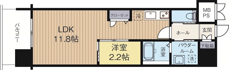 グランフォーレラグゼ博多 803号室 間取り