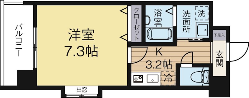 ローズモントフレア薬院 201号室 間取り