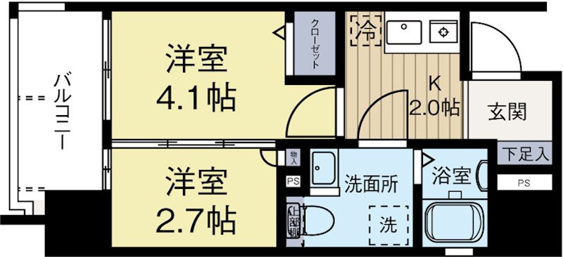 グランフォーレ西公園ANNEX 303号室 間取り