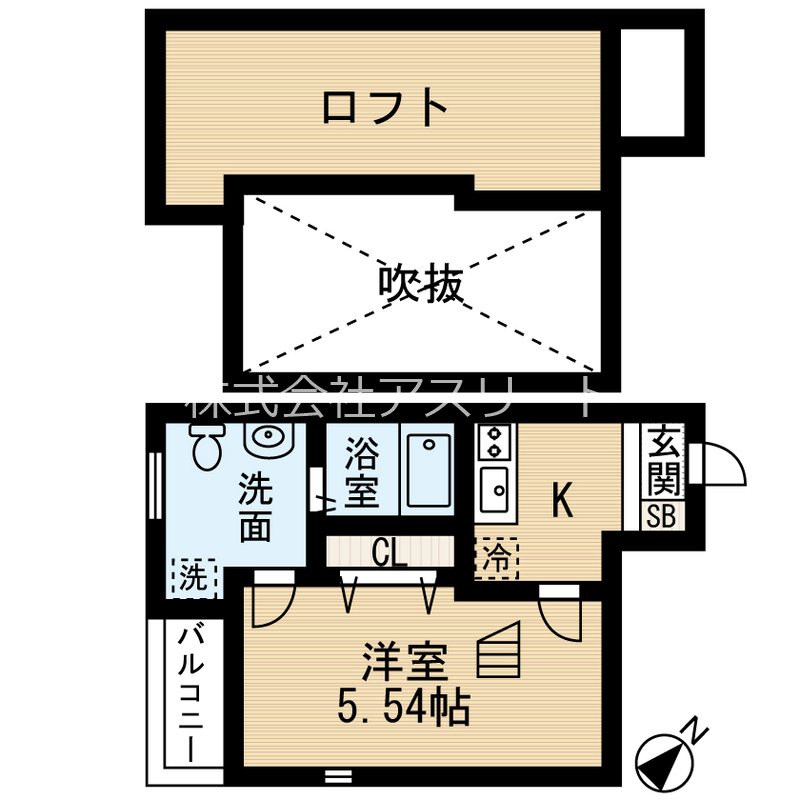 THEMEWSFLAT箱崎 202号室 間取り