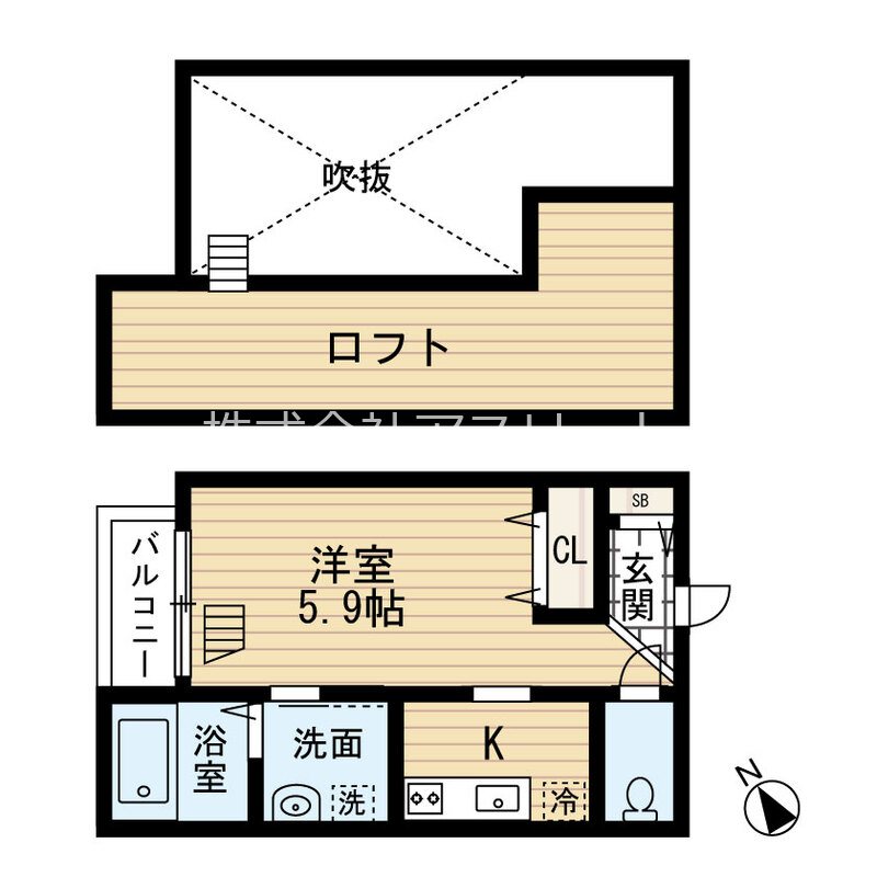 カーサ箱崎 102号室 間取り