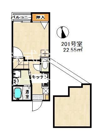 ホワイトアロー 201号室 間取り