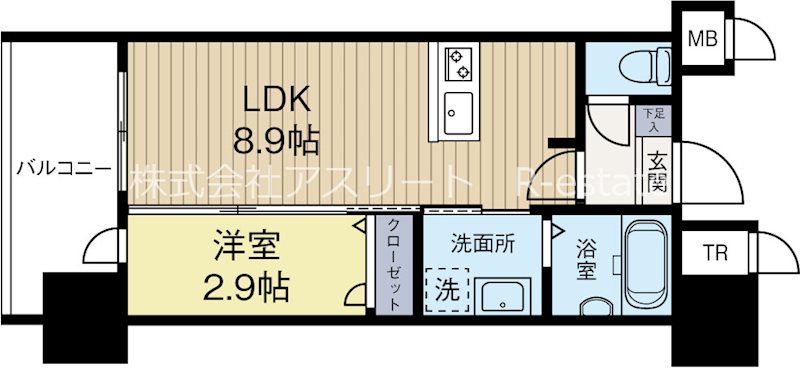 サヴォイテンジンスクワイヤー 702号室 間取り