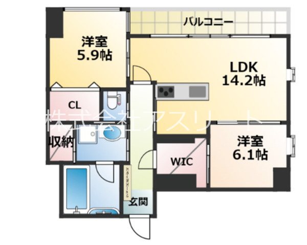 GRANDIR博多駅南 1201号室 間取り