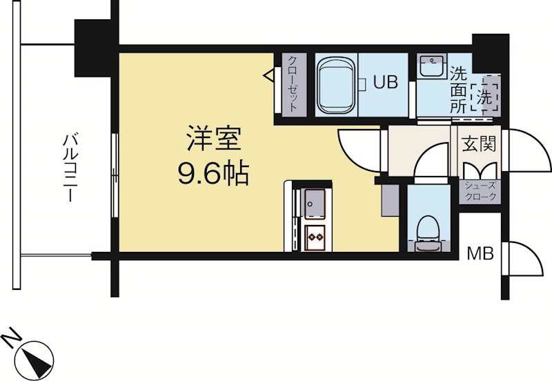 エンクレスト博多駅東2 508号室 間取り